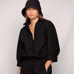 Mikoh “Paseo” Button-Down Shirt; Black; Women’s Size 1